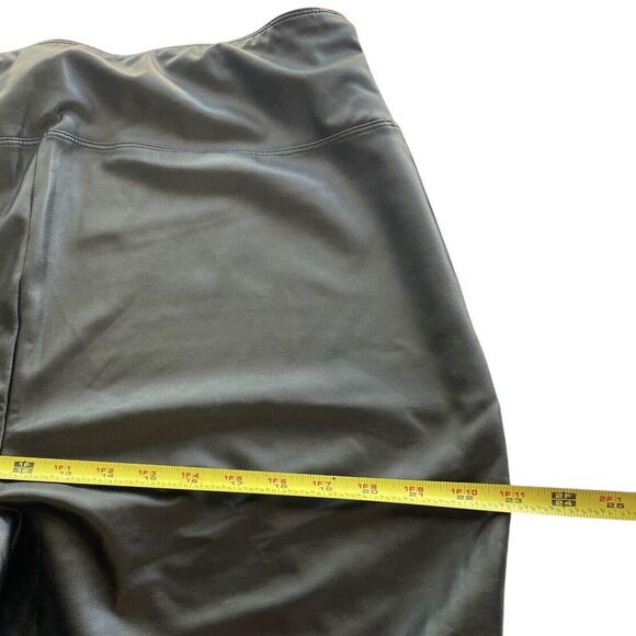 Bold Elements CUT TO CURVE Faux Leather Leggings Black Ankle Pants Women's XL - Picture 4 of 6